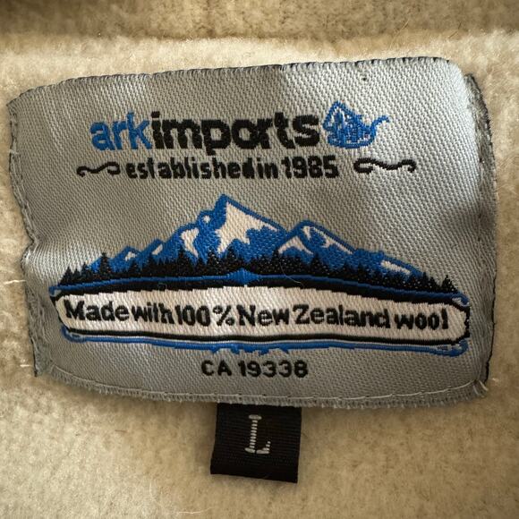 Vintage Ark Imports Men's L Wool Zip Up Knit Jacket with Canada Maple Leaf - Picture 6 of 6